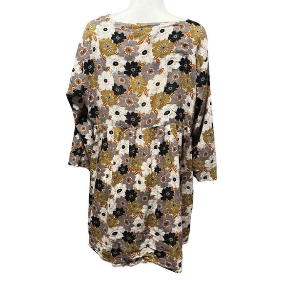 Gudrun Sjödén Earthy Floral Cotton Dress/Tunic Lagenlook Scandi Style (L) - Picture 4 of 7
